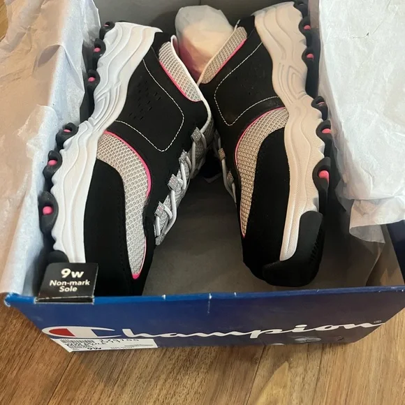 Champion Women's Black & Pink Athletic Slip-On Sneakers - Picture 4 of 8